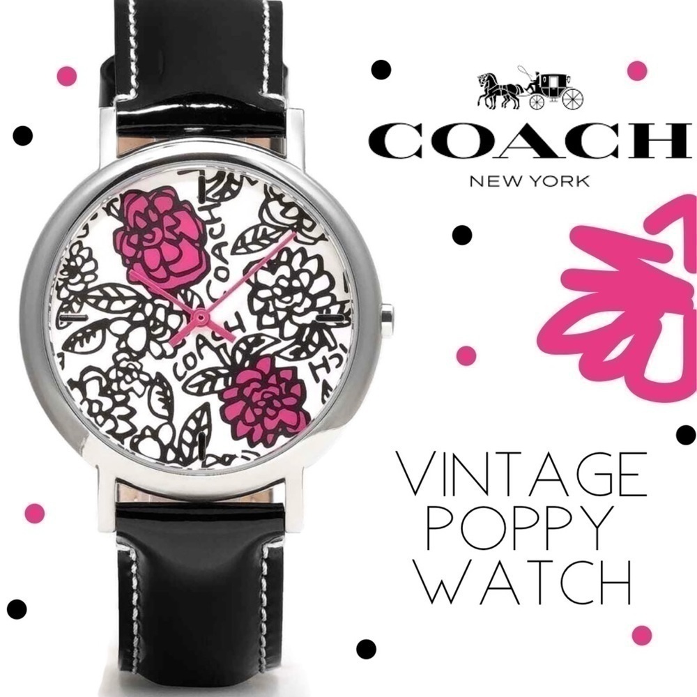 🌺 Coach Poppy Women's Watch Leather Strap 39 millimeters Quartz 14501250🌺 - Picture 1 of 10